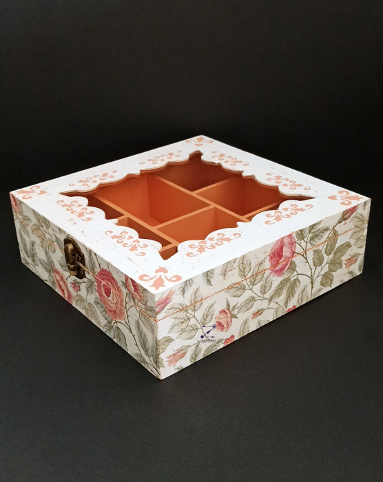 Cutie compartimentata cu trandafiri shabby chic [5]