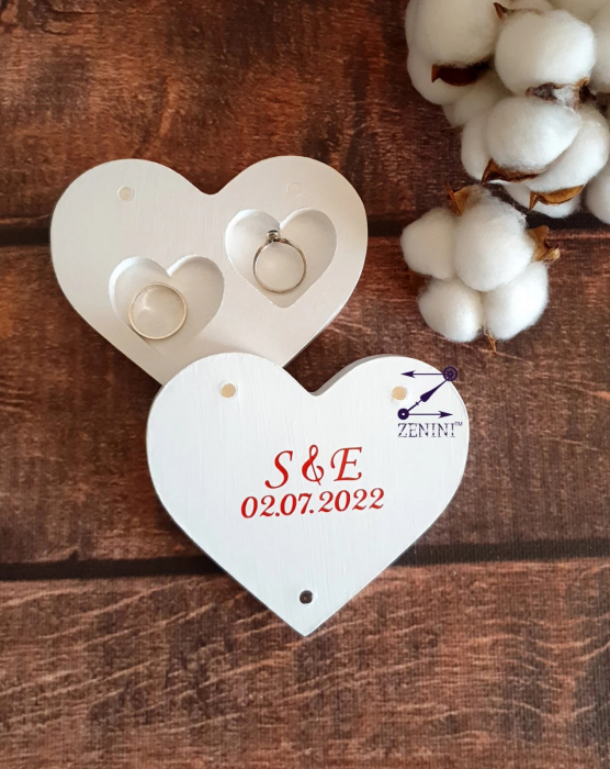 Cutie verighete in forma de inima Love - personalizata [3]