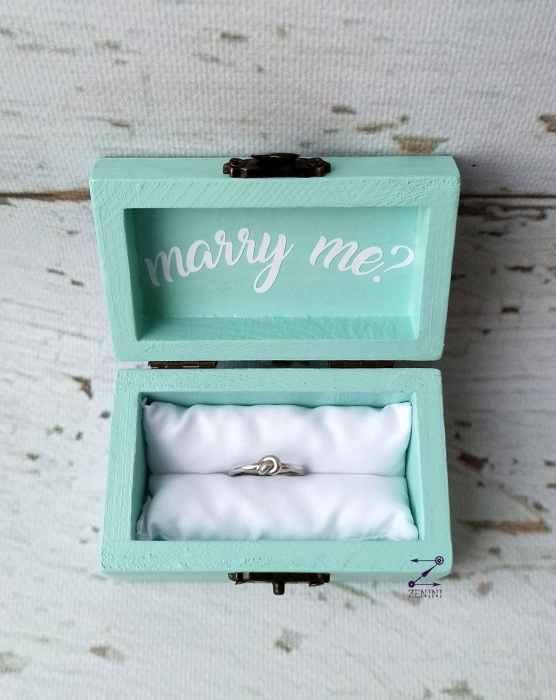 Cutiuta din lemn pentru inel logodna Will you marry me,  cu pernuta din satin catifelat [6]