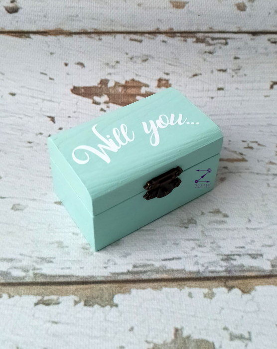 Cutiuta din lemn pentru inel logodna Will you marry me,  cu pernuta din satin catifelat [3]