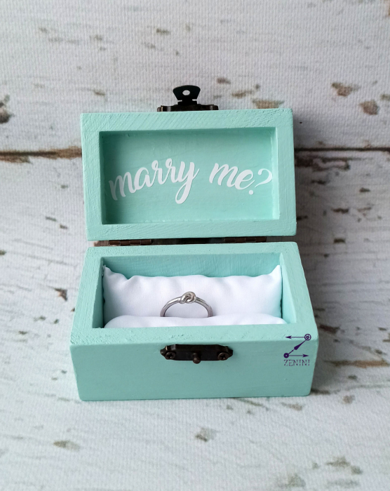 Cutiuta din lemn pentru inel logodna Will you marry me,  cu pernuta din satin catifelat [5]