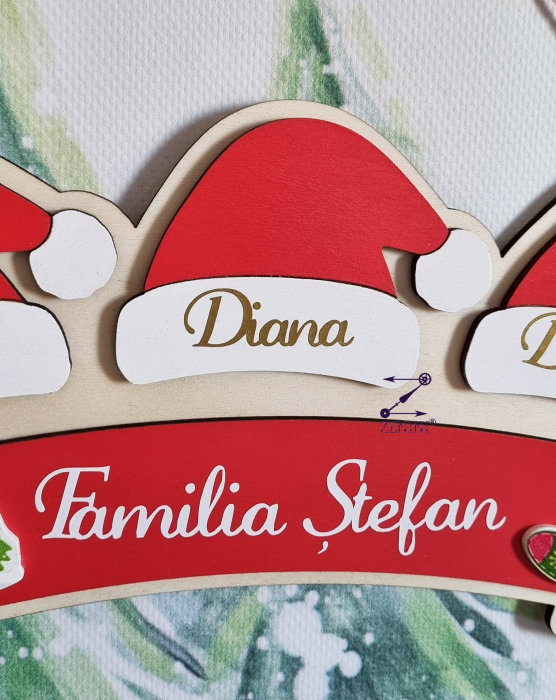 Decoratiune membrii familiei cu caciulite Mos Craciun [2]