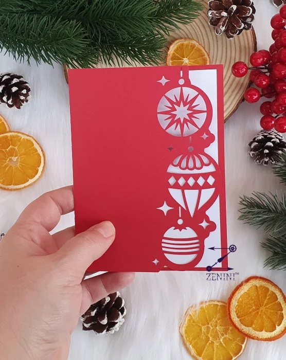 Felicitare Craciun cu globuri [3]