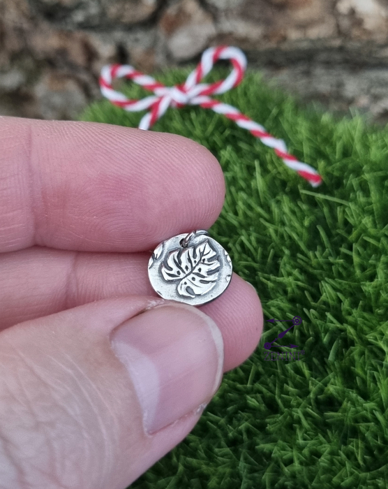 Martisor frunze Monstera, din argint [3]