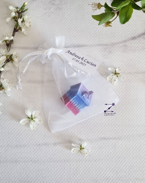 Marturie nunta casuta printata 3D, cu eticheta personalizata [4]
