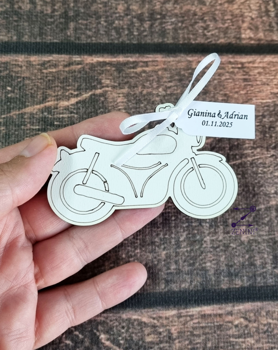 Marturie nunta motocicleta, magnet personalizat [2]
