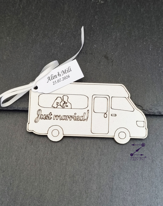 Marturie nunta rulota, magnet personalizat [2]