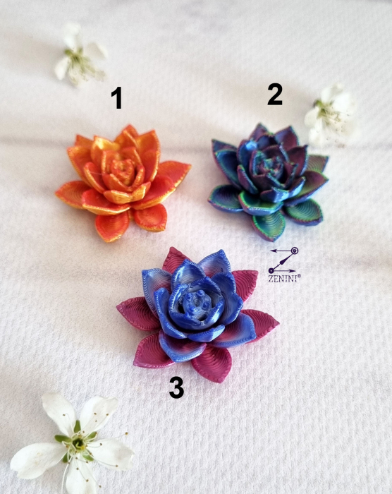Marturie nunta si botez floare printata 3D, cu eticheta personalizata [3]