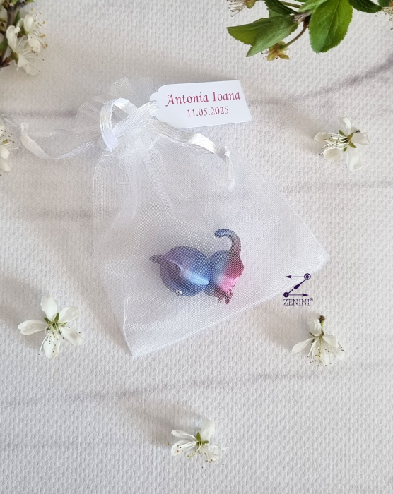 Marturie nunta si botez pisica printata 3D, cu eticheta personalizata [4]