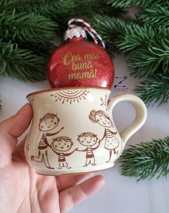 Set cadou Craciun cea mai buna mama: cana ceramica, glob plastic personalizat [6]