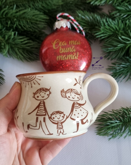 Set cadou Craciun cea mai buna mama: cana ceramica, glob plastic personalizat [3]