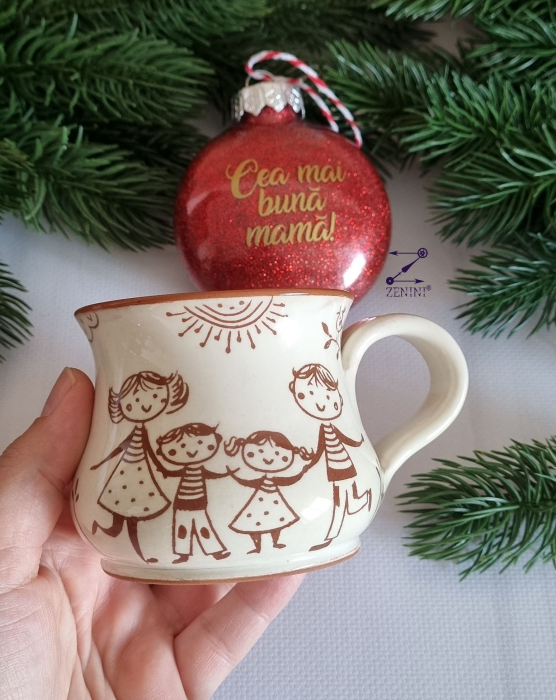 Set cadou Craciun cea mai buna mama: cana ceramica, glob plastic personalizat [2]