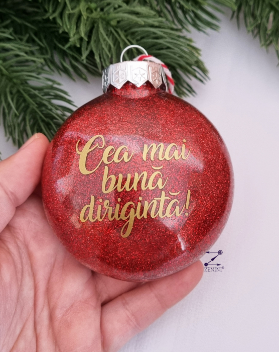 Set cadou Craciun pentru diriginta: esarfa eleganta, glob plastic personalizat si lumanare din ceara naturala de albine [2]