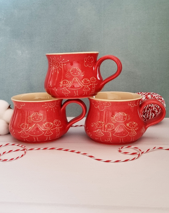 Set cadou martie pentru educatoare: cana ceramica, esarfa eleganta, brosa martisor si bomboana Raffaello [10]