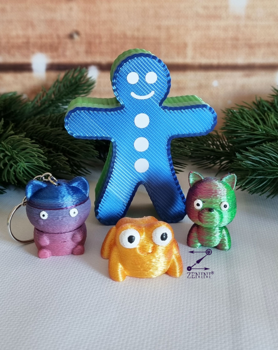 Set cadou de Craciun pentru copii: jucarii animalute printate 3D, breloc si cutiuta cu bomboane cadou [3]