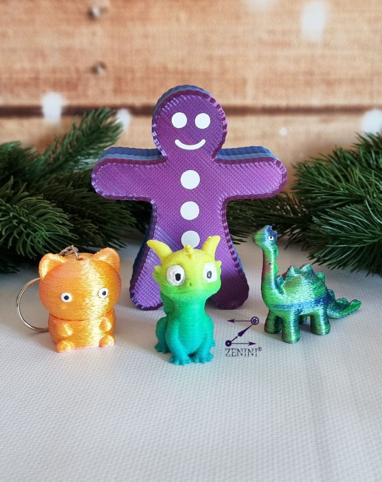Set cadou de Craciun pentru copii: jucarii animalute printate 3D, breloc si cutiuta cu bomboane cadou [2]