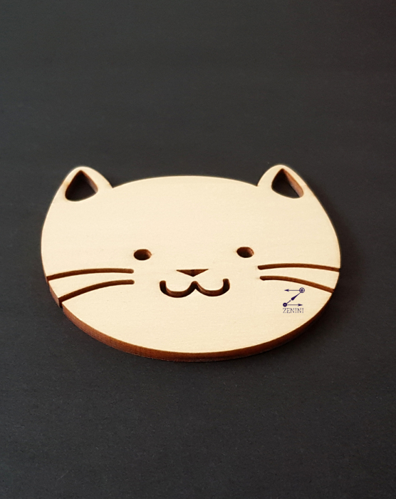 Coaster pisica lemn [4]