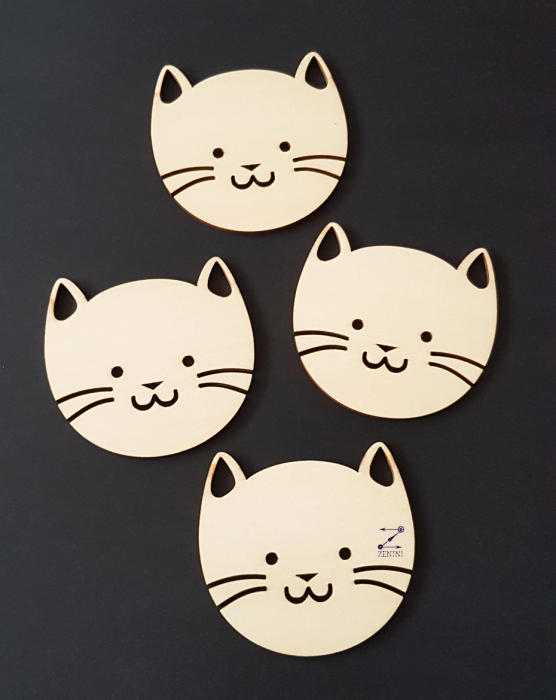 Coaster pisica lemn [2]