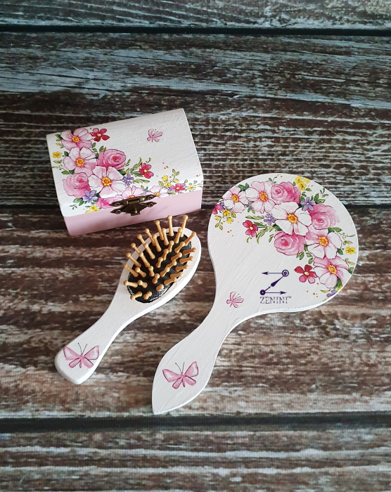 Set mot fetita blonda flori roz [3]