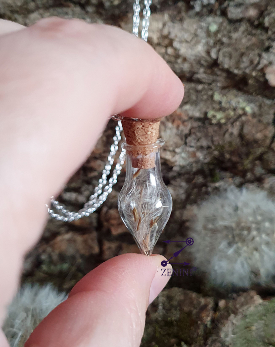 Sticluta medalion cu puf de papadie [3]