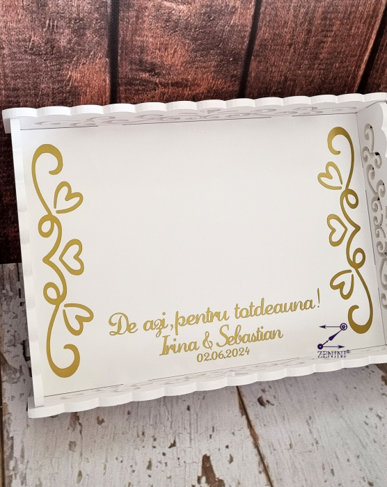Tava dantelata pentru mireasa, personalizata [3]
