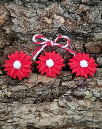 Martisor - Martisor floare rosie din fimo