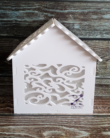 Casuta de dar personalizata pentru nunta, decupata din PVC alb, 25 x 25 x 30 cm, capacitate de pana la 150 de plicuri [3]