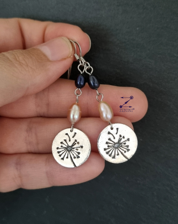 Cercei argint cu model papadie si perle de cultura [1]