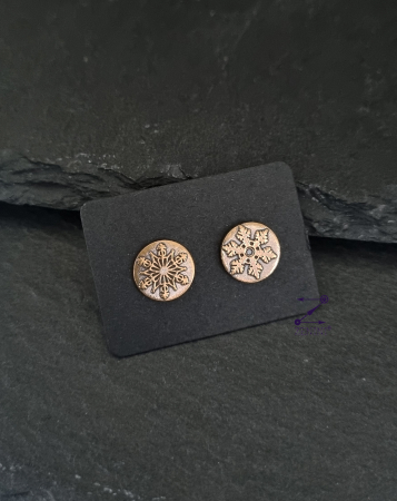 ALTE BIJUTERII - Cercei bronz cu fulgi de zapada