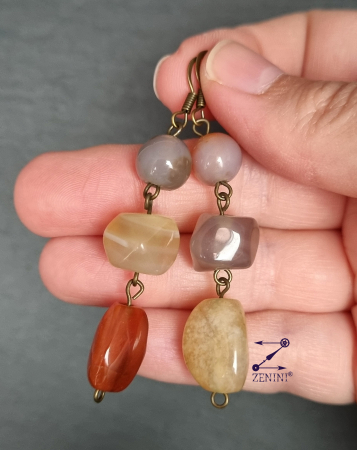 ALTE BIJUTERII - Cercei agate neuniforme