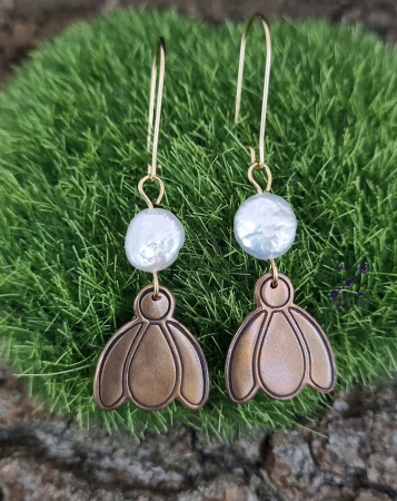 Cercei ghiocei din bronz cu perle baroc [1]