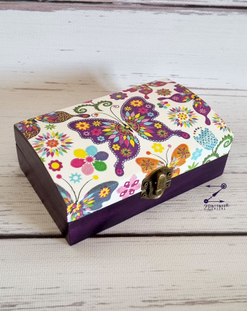 Cutii bijuterii - Cutie bijuterii cu fluturi colorati