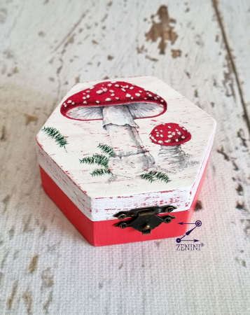 Cutii bijuterii - Cutie bijuterii cu ciupercute