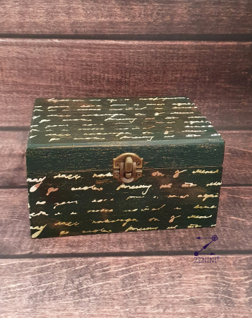 Cutii bijuterii - Cutie cu scris vintage