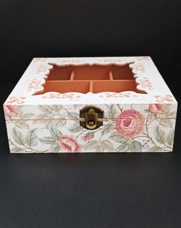 Cutie compartimentata cu trandafiri shabby chic [1]