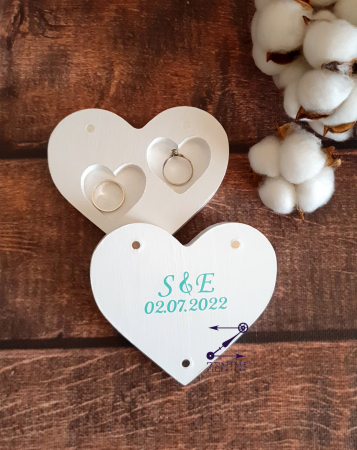 Cutie verighete in forma de inima We do - personalizata [2]