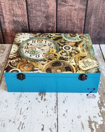 Cutii bijuterii - Cufar pentru ceasuri decorat cu model steampunk