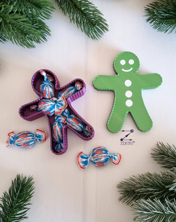 Cutiuta Gingerbread printata 3D din plastic, umpluta cu bomboane [1]