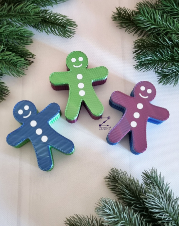 Figurine 3D - Cutiuta Gingerbread printata 3D din plastic, umpluta cu bomboane