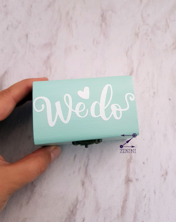 Cutiuta verighete din lemn We do, cu pernuta din satin catifelat - personalizata [2]