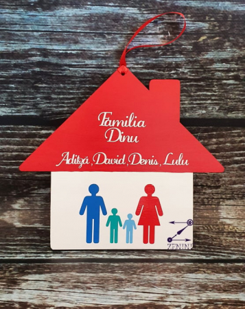 Decoratiuni - Decoratiune casuta personalizata cu familie