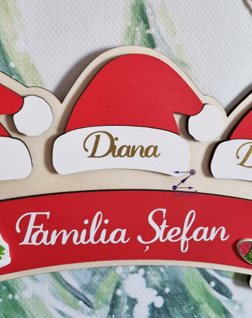 Decoratiune membrii familiei cu caciulite Mos Craciun [1]