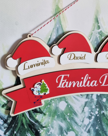 Decoratiune membrii familiei cu caciulite Mos Craciun [8]