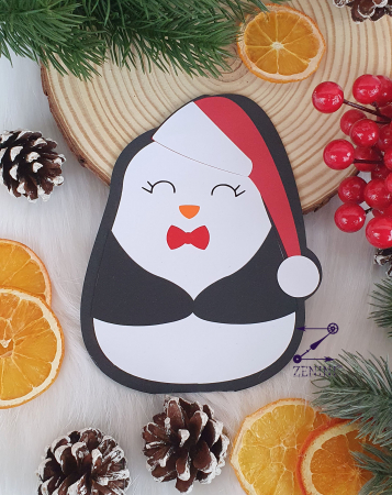 Craciun - Felicitare Craciun pinguin