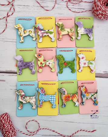 Martisor brosa catei colorati din lemn, diverse modele