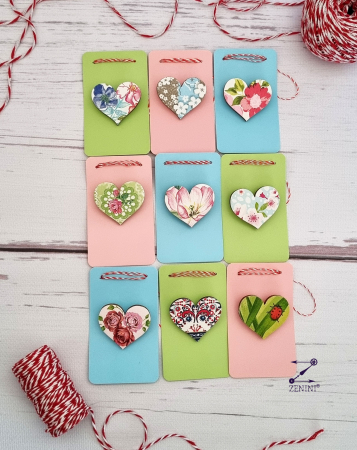 Martisor - Martisor brosa inimi colorate din lemn, diverse modele