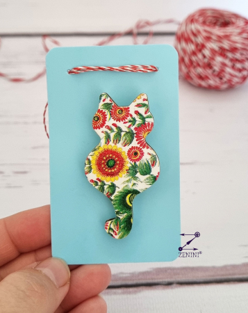 Martisor brosa pisici colorate din lemn, diverse modele [5]