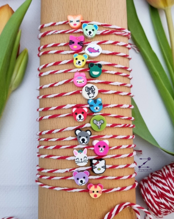 Martisor - Martisor pentru copii: bratara cu animalute colorate