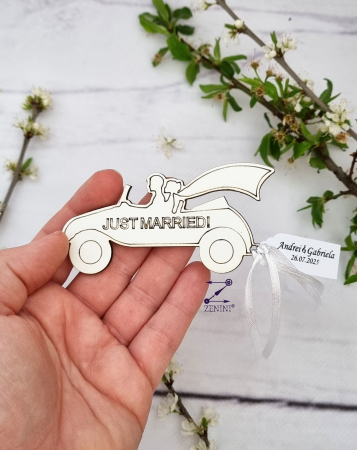 NUNTA - Marturie nunta Just married, magnet personalizat