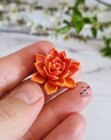 Marturie nunta si botez floare printata 3D, cu eticheta personalizata [4]